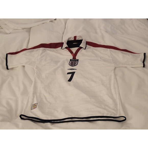 David Beckham Umbro 7 England Euro2004 Jersey Men L Authentic Soccer Sportswear‎ - Picture 1 of 10